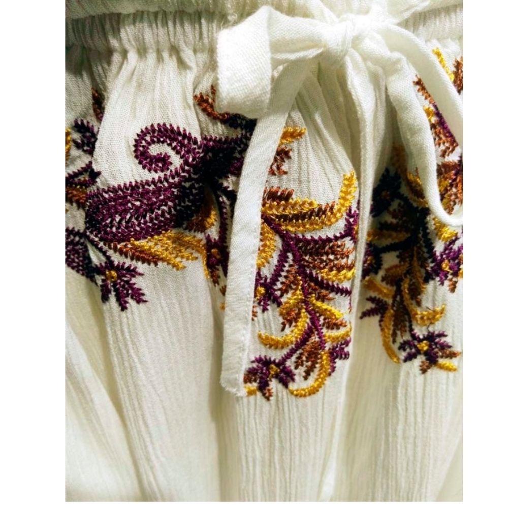 Boho plunging neck tassel embroidered floral Dress - Picture 12 of 12